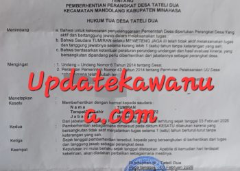Polemik Pemberhentian Sekdes Tateli Dua, Prosedur Dipertanyakan, Aturan Desa Disorot