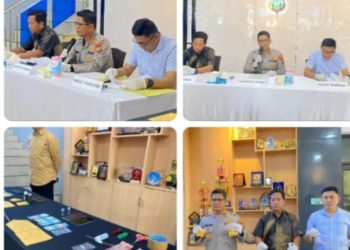 Polresta Manado Bongkar Peredaran Sabu dan Ribuan Obat Keras, Lima Tersangka Dijerat Hukum Berat”.
