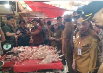 Bupati Robby Dondokambey dan Wabup Vanda Sarundajang Sidak Pasar Tondano, Pastikan Stok Gas dan BBM Aman Jelang Lebaran